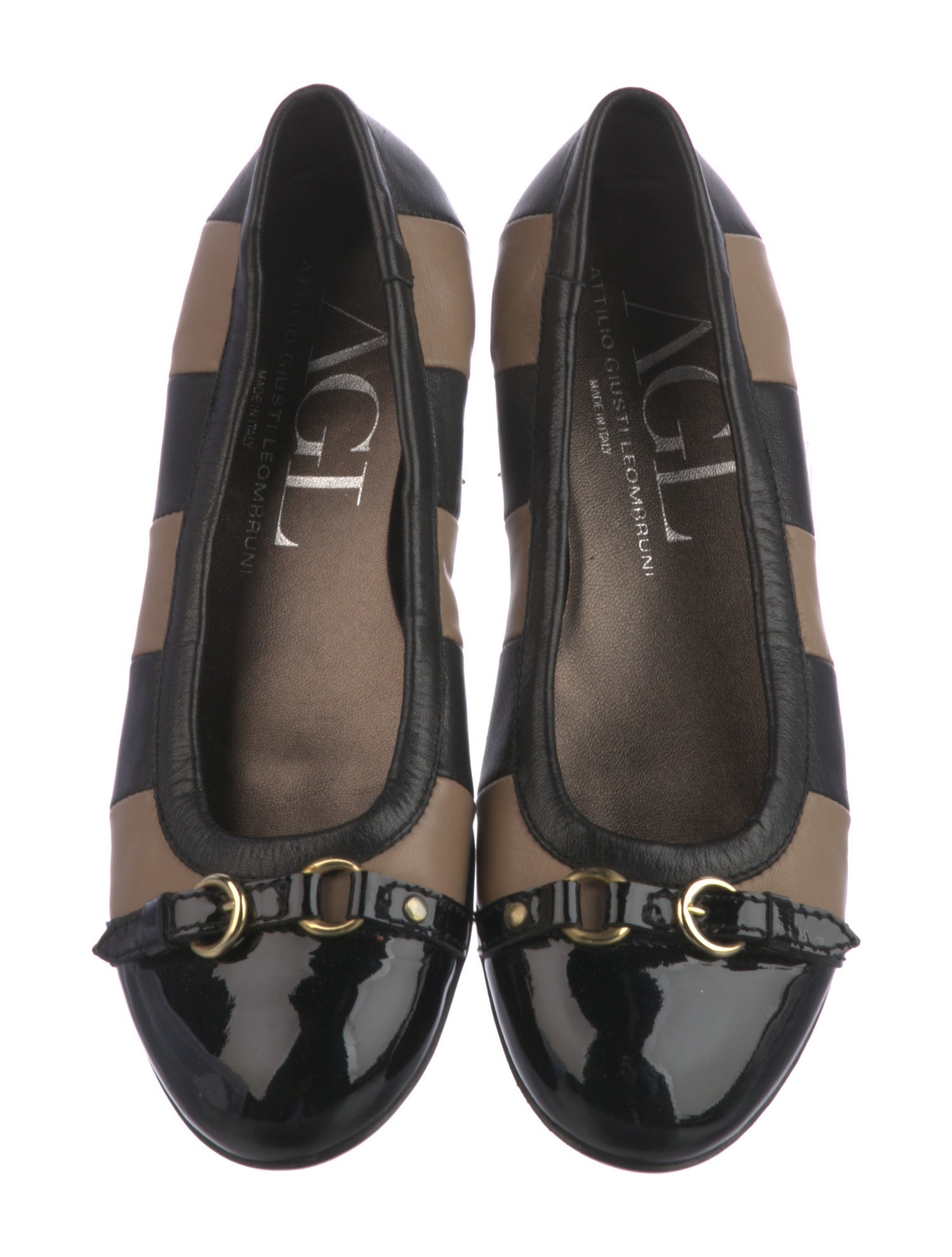 AGL Leather Striped Flats